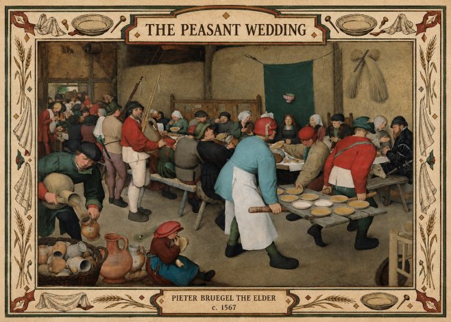 Pieter Bruegel The Peasant Wedding II No4 - Poszter