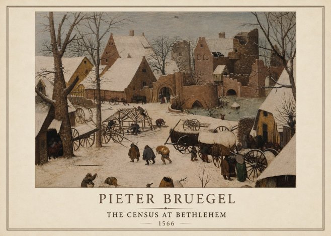 Pieter Bruegel The Census at Bethlehem I No1 - Poszter