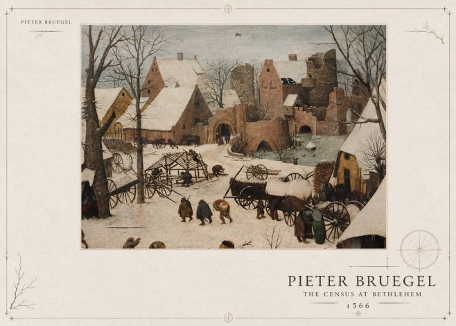 Pieter Bruegel The Census at Bethlehem I No3 - Poszter