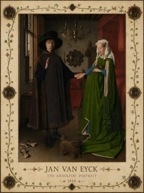 Jan van Eyck The Arnolfini Portrait II No4 - Poszter