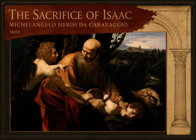 Michelangelo Merisi da Caravaggio The Sacrifice of Isaac I No2 - Poszter