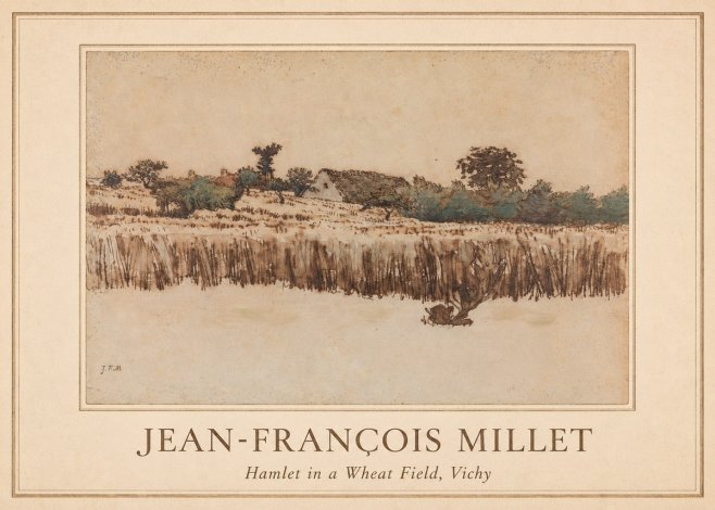 Jean-François Millet Hamlet in a Wheat Field, Vichy No1 - Poszter