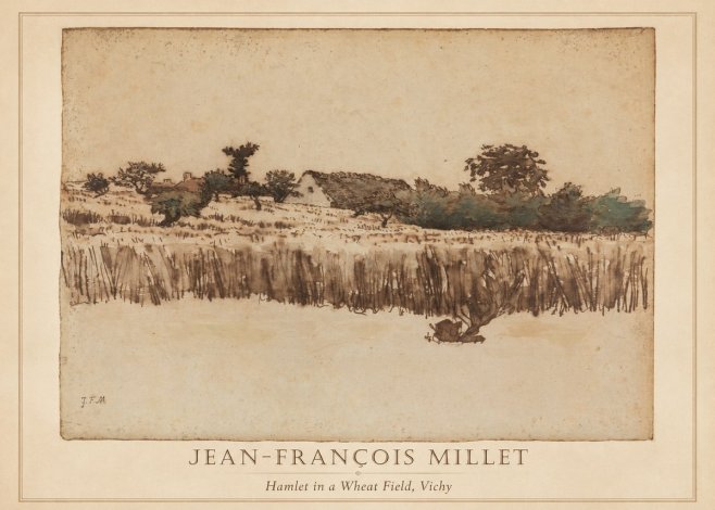 Jean-François Millet Hamlet in a Wheat Field, Vichy No2 - Poszter