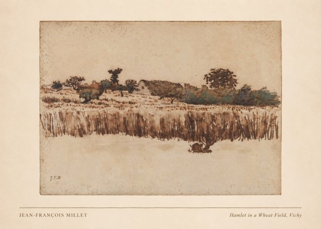 Jean-François Millet Hamlet in a Wheat Field, Vichy No3 - Poszter