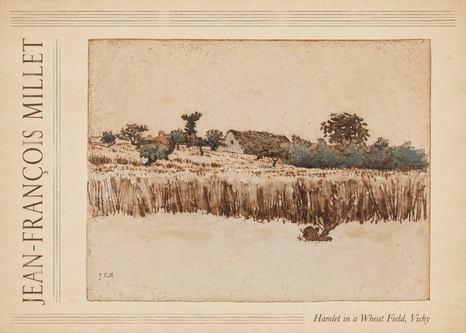 Jean-François Millet Hamlet in a Wheat Field, Vichy No4 - Poszter