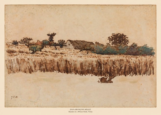 Jean-François Millet Hamlet in a Wheat Field, Vichy No5 - Poszter