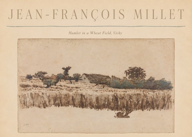Jean-François Millet Hamlet in a Wheat Field, Vichy No6 - Poszter