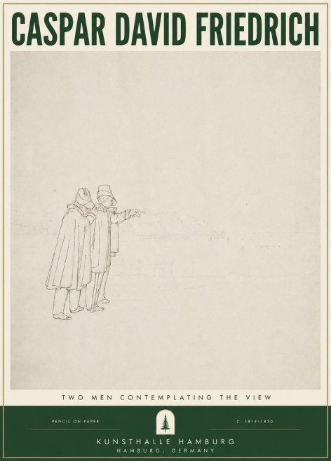 Caspar David Friedrich Two Men Contemplating the View No3 - Poszter