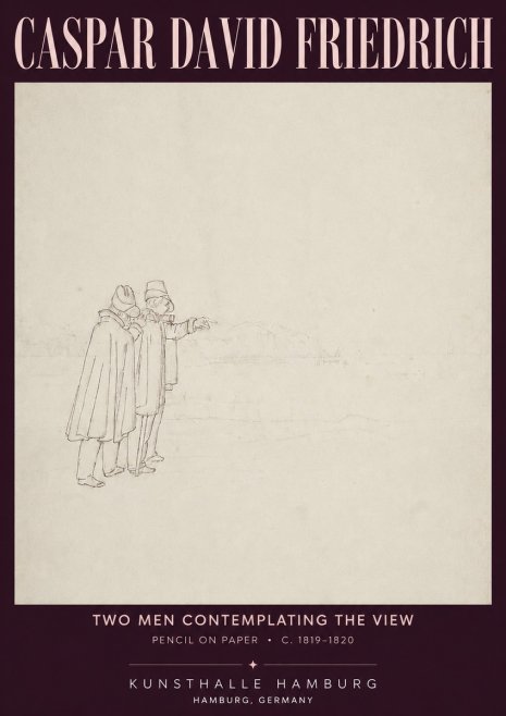 Caspar David Friedrich Two Men Contemplating the View No4 - Poszter