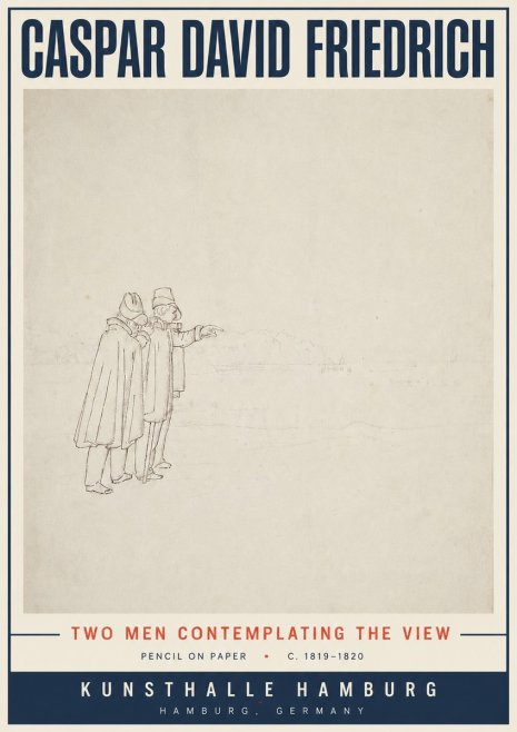 Caspar David Friedrich Two Men Contemplating the View No5 - Poszter