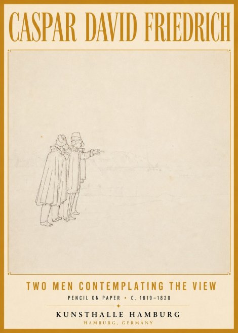 Caspar David Friedrich Two Men Contemplating the View No6 - Poszter