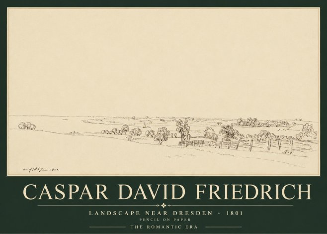 Caspar David Friedrich View of the Countryside Near Dresden No5 - Poszter
