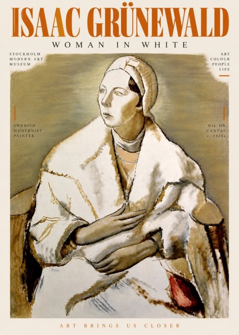 Isaac Grünewald The Woman in White No5 - Poszter