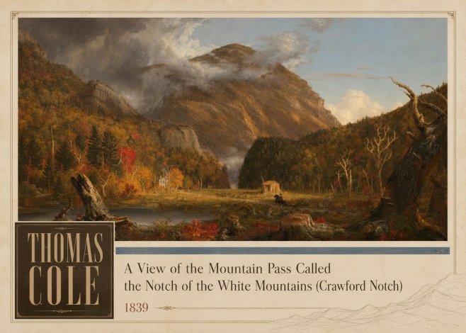 Thomas Cole A View of the Mountain Pass Called the Notch of the White Mountains (Crawford Notch) I No2 - Poszter