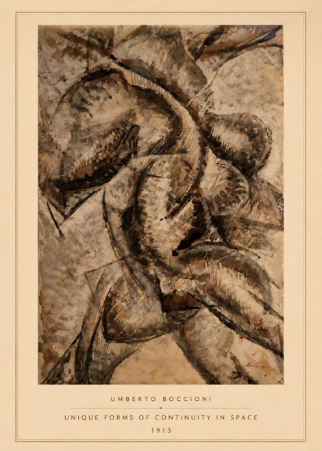Umberto Boccioni Unique Forms of Continuity in Space No3 - Poszter