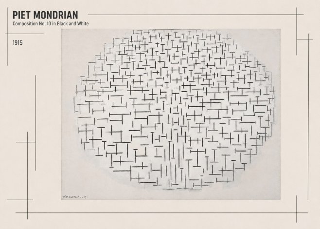 Piet Mondrian Composition 10 in Black and White No2 - Poszter