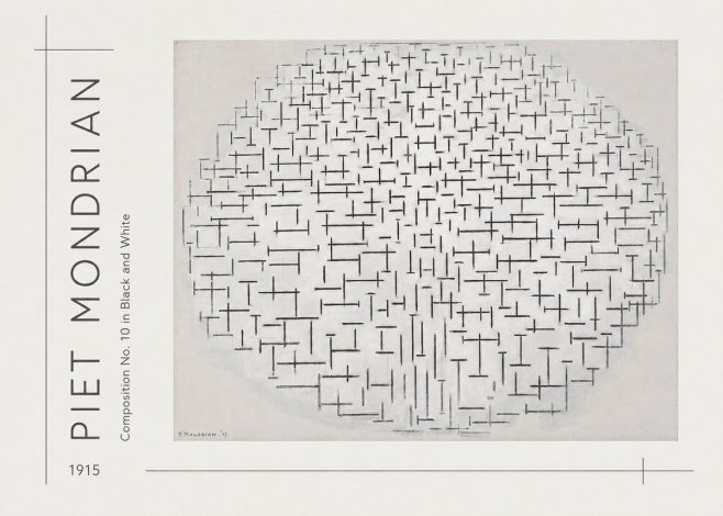 Piet Mondrian Composition 10 in Black and White No3 - Poszter