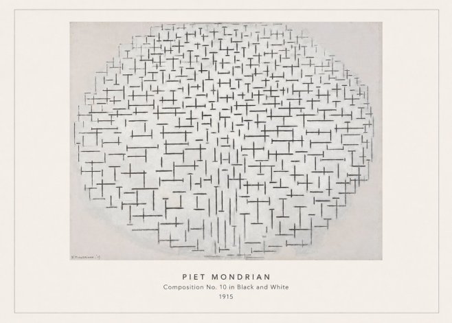 Piet Mondrian Composition 10 in Black and White No4 - Poszter