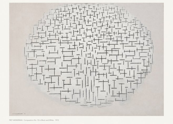 Piet Mondrian Composition 10 in Black and White No6 - Poszter