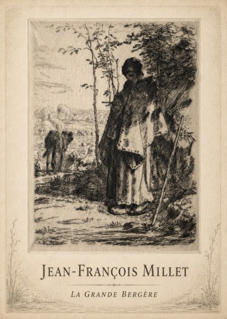 Jean-François Millet La Grande Bergère No3 - Poszter