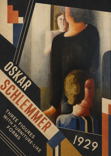 Oskar Schlemmer Three Figures with Furniture-like Forms No5 - Poszter