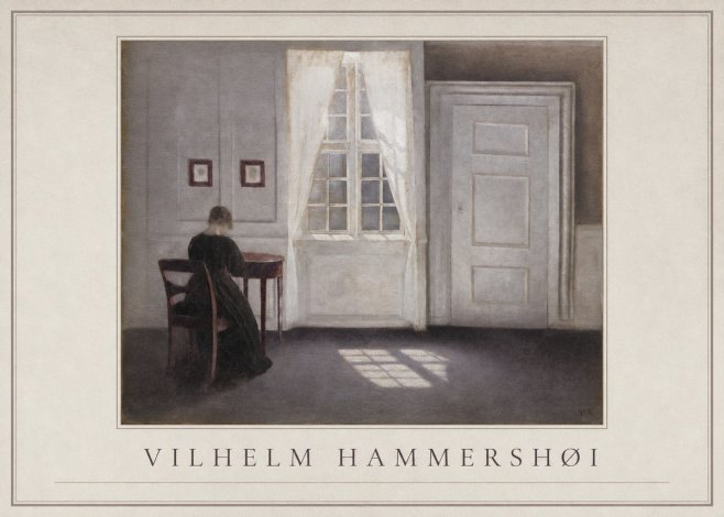 Vilhelm Hammershøi Interior with a Woman at a Table No1 - Poszter