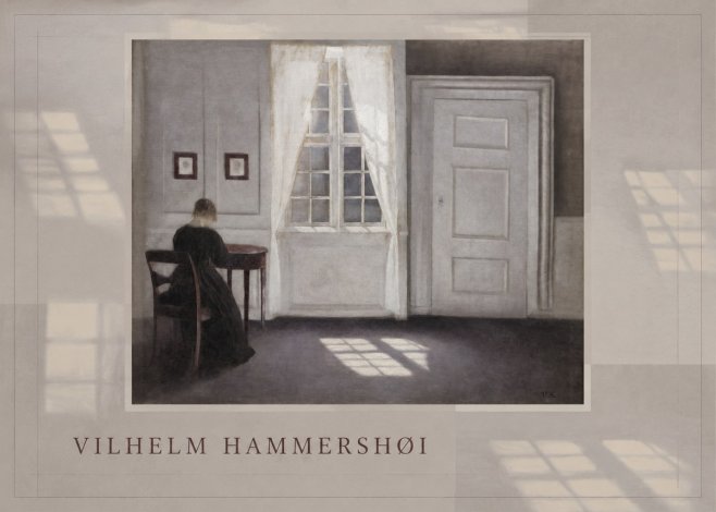 Vilhelm Hammershøi Interior with a Woman at a Table No3 - Poszter