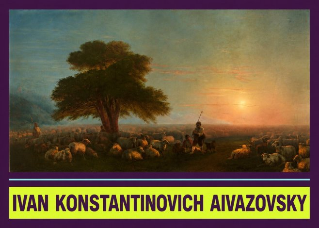 Ivan Konstantinovich Aivazovsky Shepherd with Flock at Sunset No4 - Poszter