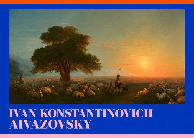 Ivan Konstantinovich Aivazovsky Shepherd with Flock at Sunset No6 - Poszter