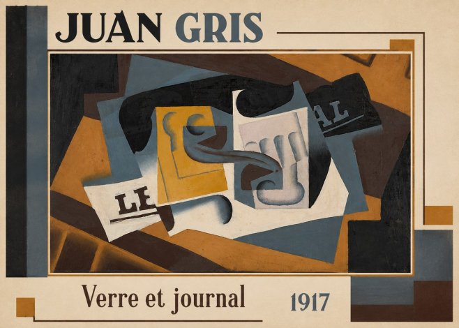 Juan Gris Verre Et Journal No1 - Poszter