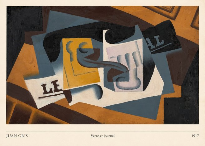 Juan Gris Verre Et Journal No6 - Poszter