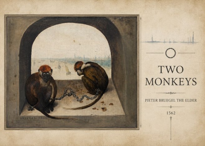 Pieter Bruegel Two Monkeys II No3 - Poszter