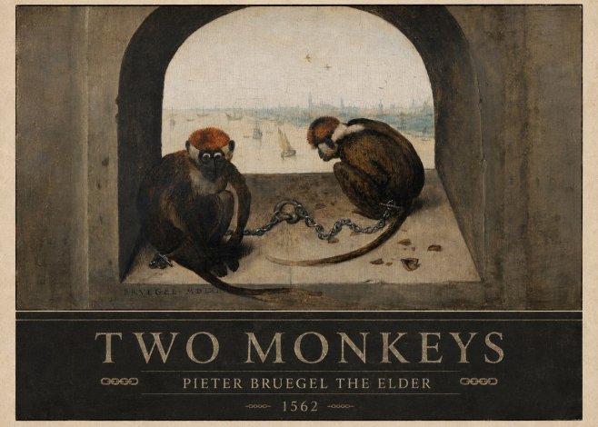 Pieter Bruegel Two Monkeys II No4 - Poszter