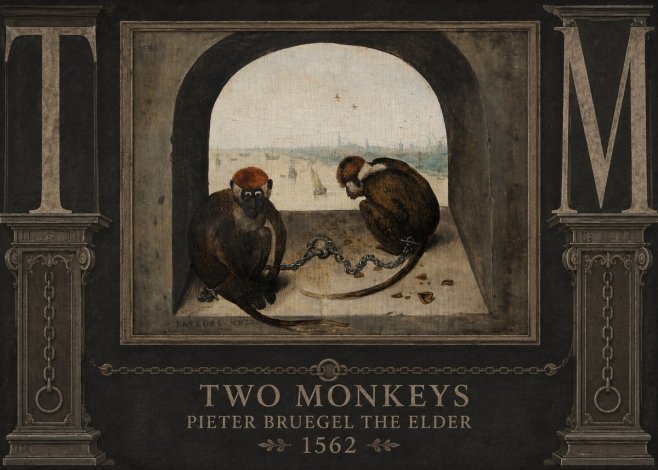 Pieter Bruegel Two Monkeys II No6 - Poszter
