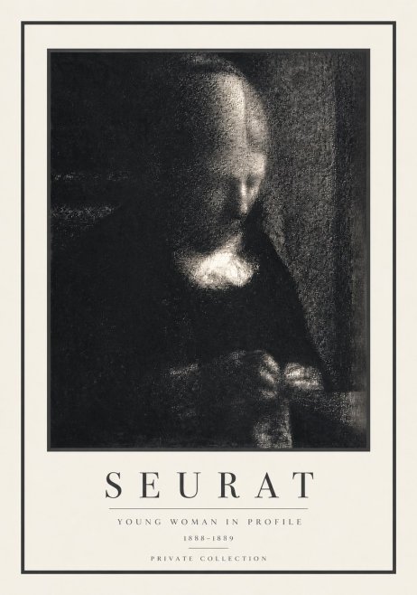 Seurat Young Woman in Profile No5 - Poszter