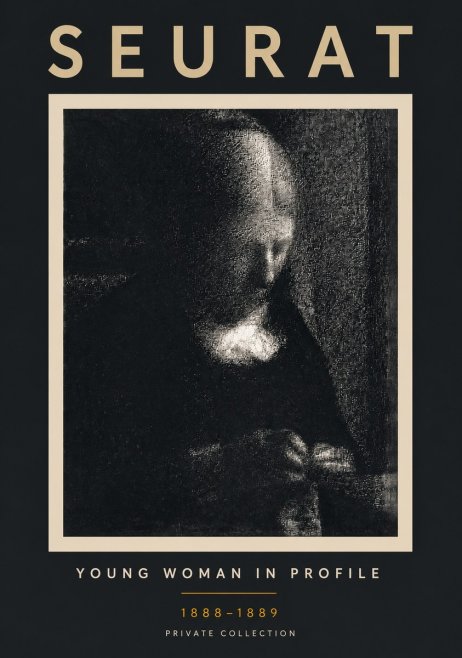 Seurat Young Woman in Profile No6 - Poszter