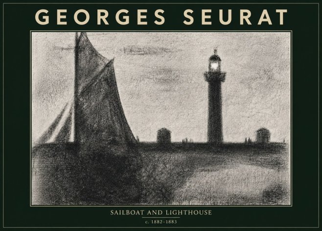 Seurat Sailboat and Lighthouse No5 - Poszter