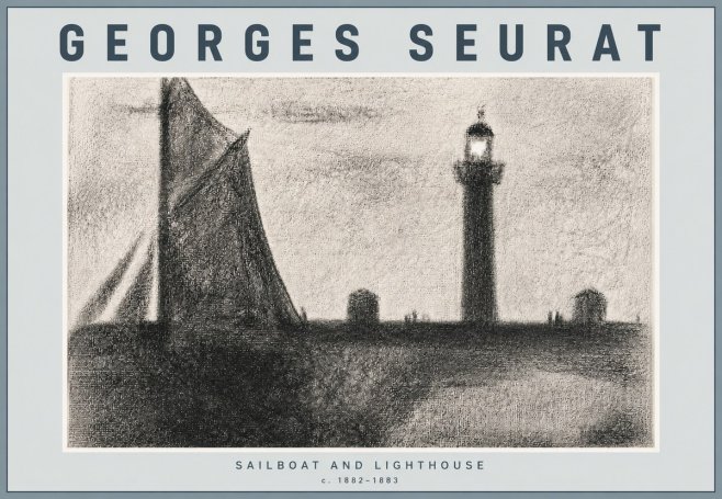 Seurat Sailboat and Lighthouse No6 - Poszter