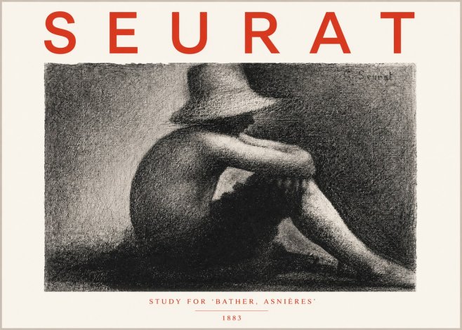 Seurat Study for 'Bather, Asnières' No5 - Poszter