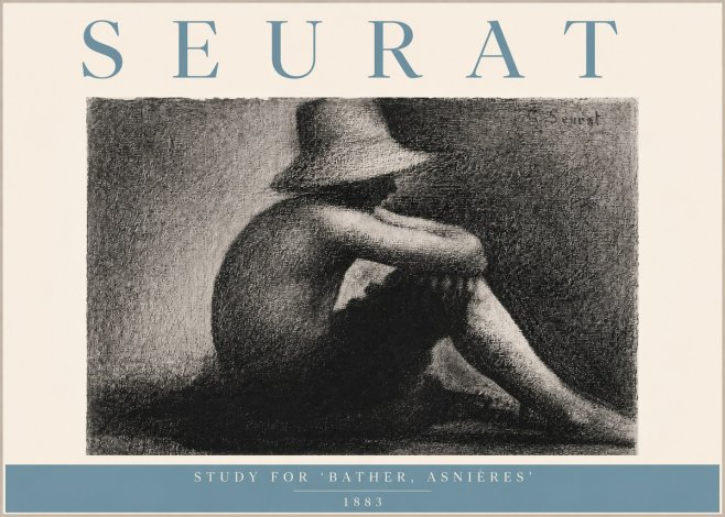 Seurat Study for 'Bather, Asnières' No6 - Poszter