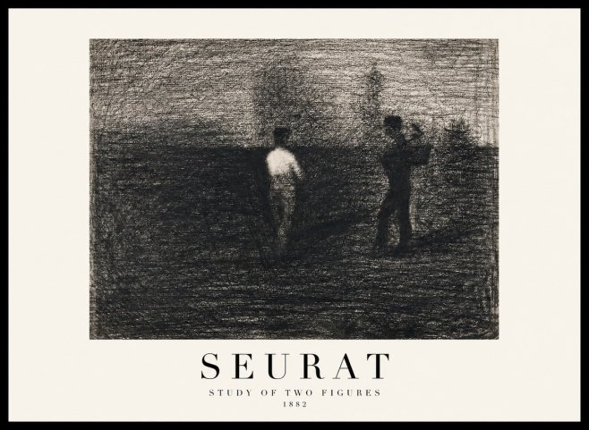 Seurat Study of Two Figures No1 - Poszter