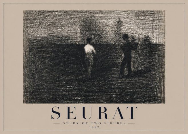 Seurat Study of Two Figures No2 - Poszter