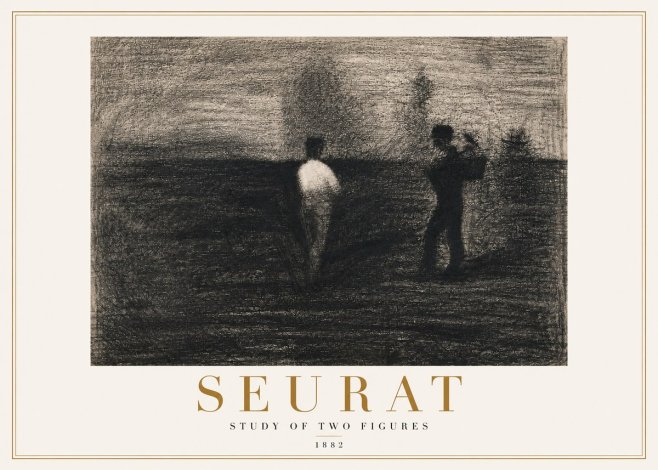 Seurat Study of Two Figures No4 - Poszter