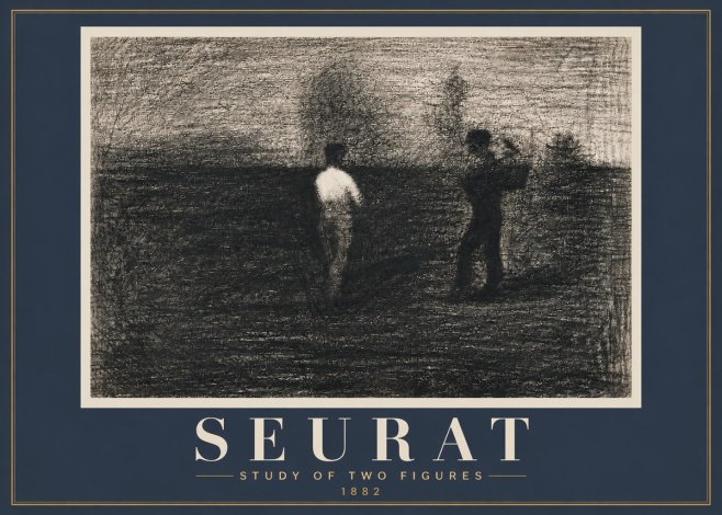 Seurat Study of Two Figures No6 - Poszter