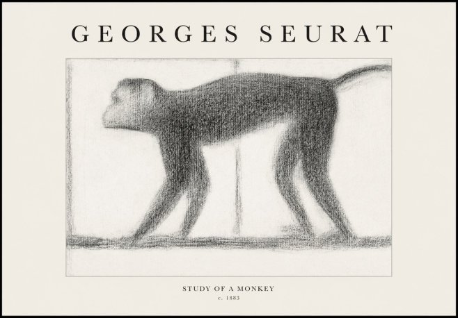 Seurat Study of a Monkey No1 - Poszter