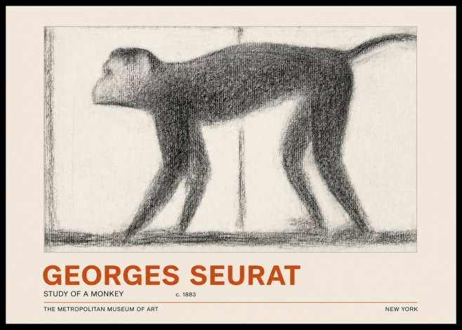 Seurat Study of a Monkey No4 - Poszter