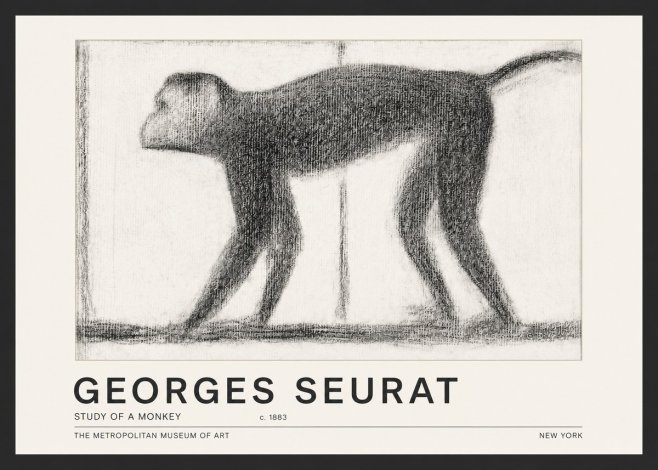 Seurat Study of a Monkey No5 - Poszter