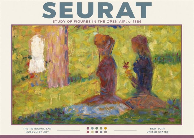 Seurat Study of Figures in the Open Air, C. 1886 No2 - Poszter