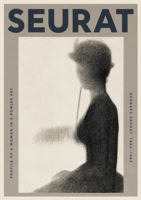 Seurat Profile of a Woman in a Bowler Hat No3 - Poszter