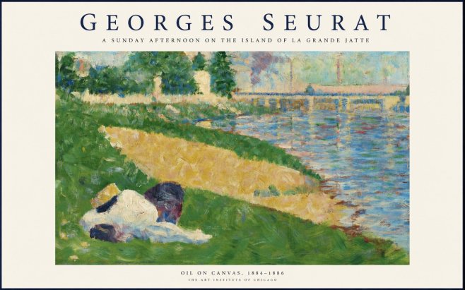 Seurat A Sunday Afternoon on the Island of La Grande Jatte II No1 - Poszter